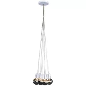 Image of Globetro 10 Light Cluster Pendant Ceiling Light White Metal
