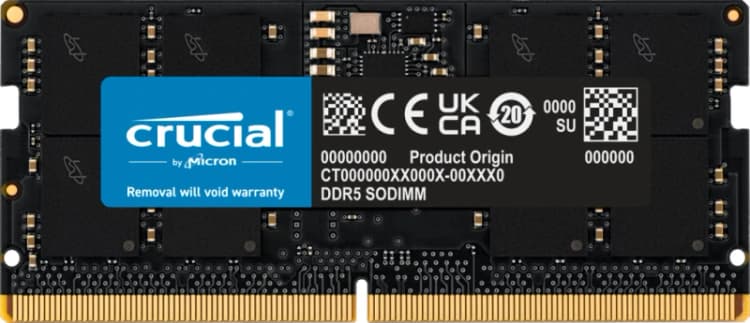 Image of Crucial CT16G56C46S5T memory module 16GB 1 x 16GB DDR5 262-pin SO-DI