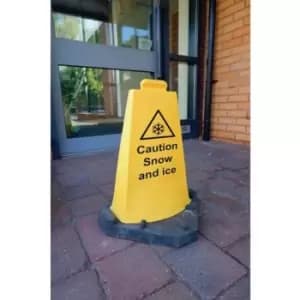 Image of 2-Sided Hazard Warning Cone "Caution Snow and ice"