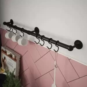 Image of Rothley Utensil Rail Kit 19mm x 600mm Matt in Black Steel/Zinc
