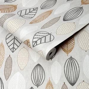 Image of Graham & Brown Superfresco Easy Scandi Leaf Wallpaper