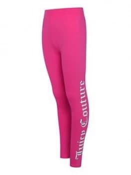 Image of Juicy Couture Girls Leggings - Dark Pink Size Age: 8-9 Years, Women