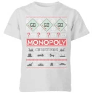 Image of Monopoly Kids Christmas T-Shirt - Grey - 11-12 Years