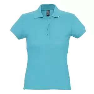 Image of SOLS Womens/Ladies Passion Pique Short Sleeve Polo Shirt (M) (Blue Atoll)
