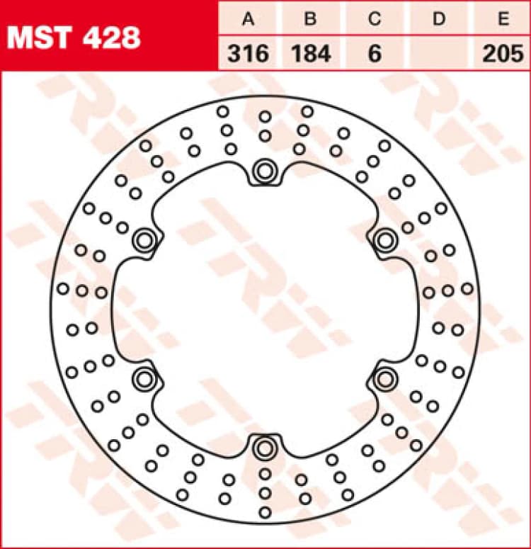 Image of TRW MST428 Brake disc Brake Disc (82)