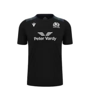 Image of Macron Scotland Rugby 6 Nations Training Shirt 2023 2024 Juniors - Black