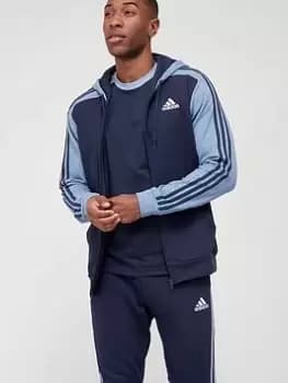 Image of adidas Melange Full Zip Hoodie - Navy Size XS Men