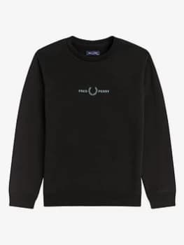 Image of Fred Perry Boys Embroidered Sweatshirt - Black, Size 2-3 Years