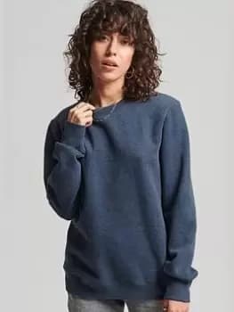 Image of Superdry Vintage Logo Emb Crew Sweatshirt -blue, Blue, Size 8, Women