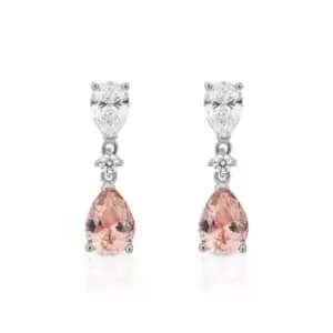 Image of Diamonfire Silver Pink Zirconia Teardrop Drop Earrings