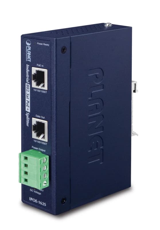 Image of PLANET IPOE-162S network splitter Power over Ethernet (PoE) Blue