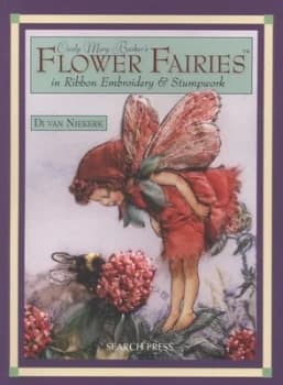 Image of Cicely Mary Barkers flower fairies in ribbon embroidery & stumpwork by Di Van Niekerk