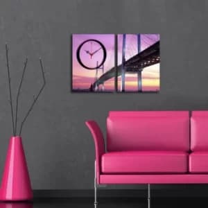 Image of 2P3040CS-143 Multicolor Decorative Canvas Wall Clock (2 Pieces)