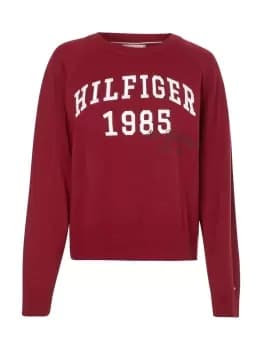 Image of Tommy Hilfiger 1985 Varsity Logo Jumper In Red - Size S