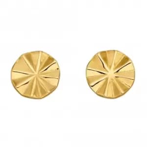 Image of Diamond Cut Beveled Yellow Gold Plating Earrings E5890