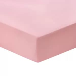 Image of Joules Cotton Percale Plain Dye Kingsize Fitted Sheet, Kelmarsh Pink