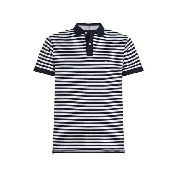 Image of Tommy Hilfiger 1985 Collection Flag Embroidery Slim Polo Shirt - Blue M