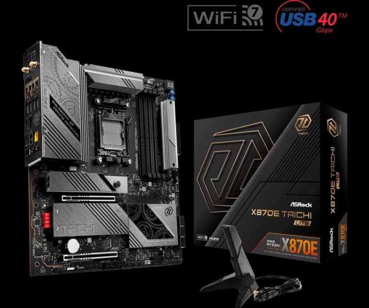 Image of ASRock X870E Taichi Lite AMD Ryzen DDR5 WIFI 7 Motherboard - Socket AM5 - 90-MXBPA0-A0UAYZ