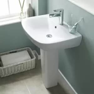 Image of Ava Basin and Full Pedestal 545mm Wide - 1 Tap Hole - Nuie