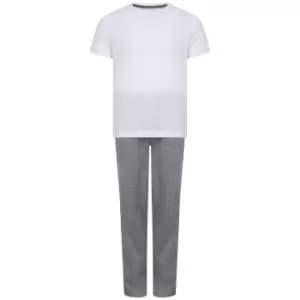 Image of Towel City Girls Long Pyjamas (3-4 Years) (White/Heather Grey)