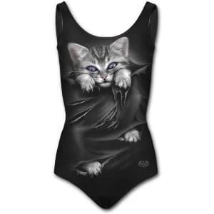 Image of Bright Eyes Womens XX-Large Allover Scoop Back Padded Swimsuit - Black