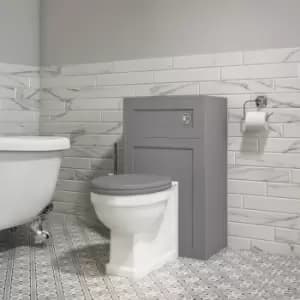 Image of Grey Soft Close Wood Toilet Seat - Baxenden