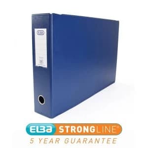 Image of Elba A3 Plastic Lever Arch File PVC 2 Ring 70mm Landscape Blue Pack of 2