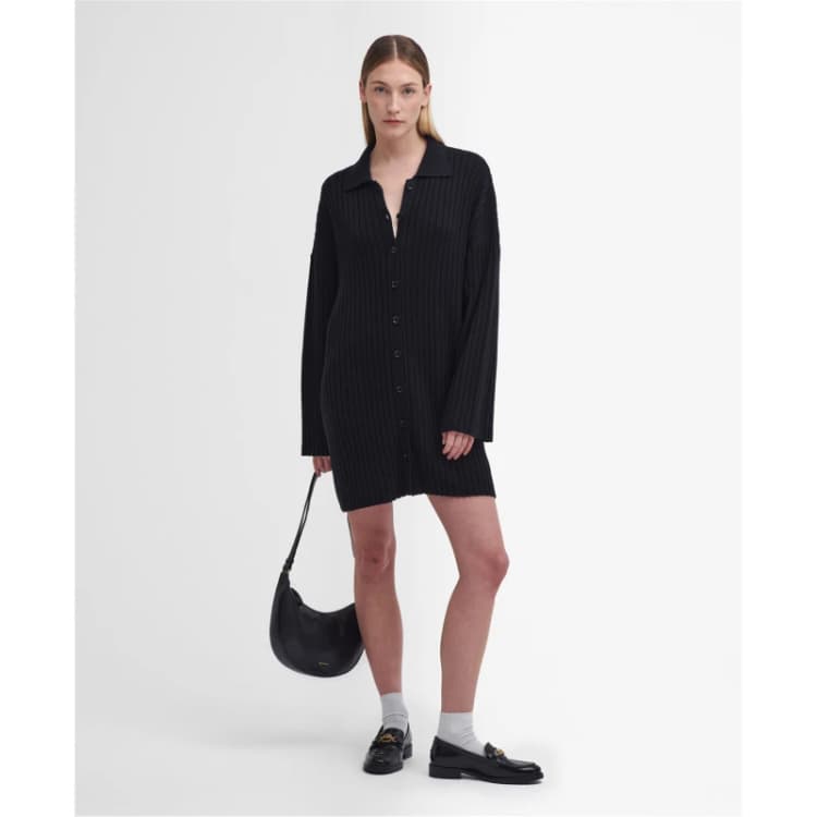 Image of Barbour Claudette Cotton Knit Dress - UK 14 Black Dresses female LDR0832BK11 UK 14