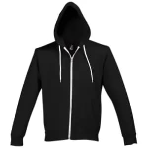 Image of SOLS Silver Unisex Full Zip Hooded Sweatshirt / Hoodie (M) (Black)