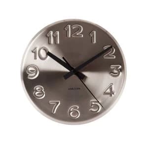 Image of Karlsson Engraved Wall Clock - Silver