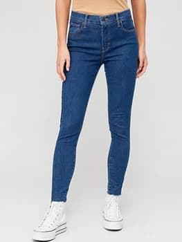 Image of Levis 720 Hi-Rise Super Skinny Jean - Dark Blue Size 30, Inside Leg 32, Women