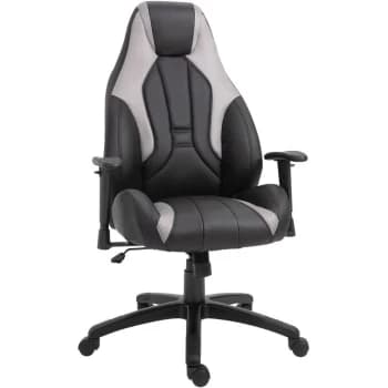 Image of High Back Executive Office Chair Gaming Recliner w/ Footrest, Grey - Vinsetto