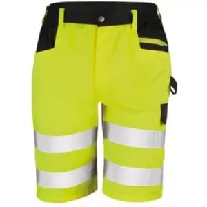 Image of Result Core Mens Reflective Safety Cargo Shorts (Pack of 2) (XS) (Yellow) - Yellow