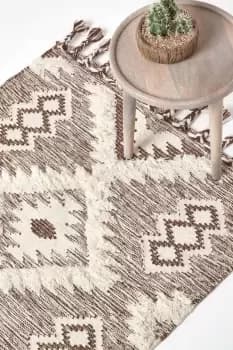 Image of Lhasa Handwoven Textured Kilim Wool Rug