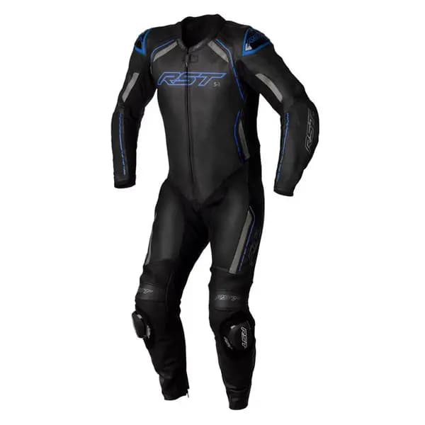 Image of RST S1 CE Leather One Piece Suit Black Blue Size 50