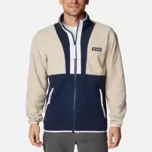 Image of Columbia Mens Back Bowl Lightweight Fleece - Ancient Fossil/Collegiate Navy/White - M