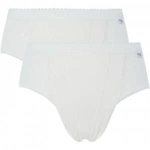 Image of Sloggi Control tai 2 pack briefs - White