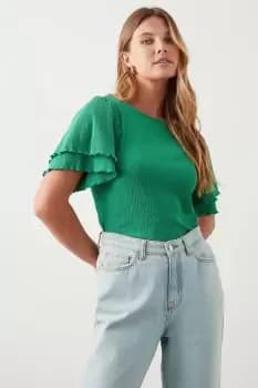 Image of Double Frill Sleeve Top