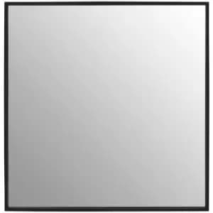 Image of Matt Black Large Square Wall Mirror - Premier Housewares