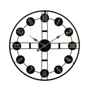 Image of Hometime Round Wall Clock Cut Out Design 65cm