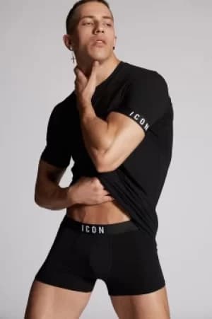 Image of DSQUARED2 Men T-Shirt Black Size XL 89% Cotton 11% Elastane