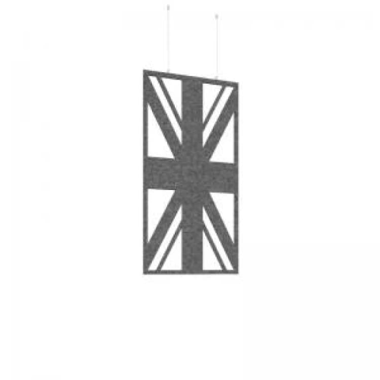 Image of Piano Chords Acoustic Patterned Hanging Screens In Dark Grey H1200 x W600mm with Hanging Wires And Hooks - Union (4 Pack)