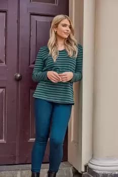 Image of Stripe V-Neck T-Shirt
