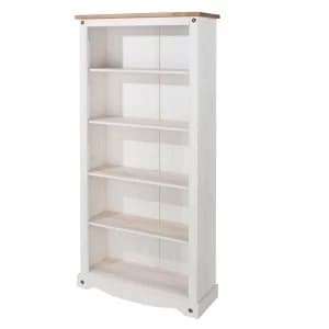 Image of Halea Pine Tall Bookcase - White