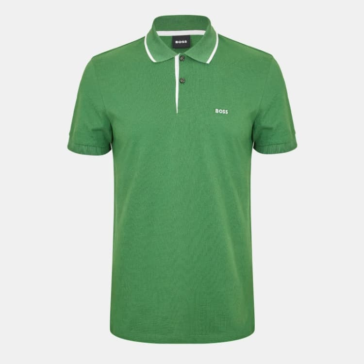 Image of Boss Mens Firenze Short Sleeve Polo Shirt Short Sleeve Polos S Green 54242415350