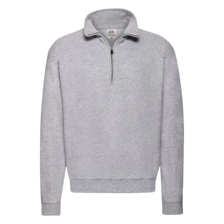 Image of Fruit Of The Loom Classic Quarter Zip Sweatshirt Grey male