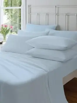 Image of Catherine Lansfield Soft N Cosy Brushed Cotton Extra Deep King Size Fitted Sheet - Blue