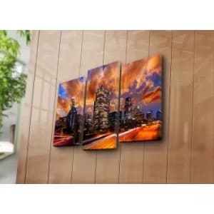 Image of 3KBPAT-24 Multicolor Decorative Canvas Painting (3 Pieces)