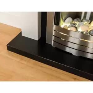 Image of Adam White and Chrome Freestanding Electric Fireplace Suite - Solus