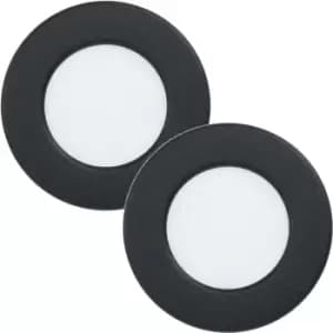 Image of 2 PACK Wall / Ceiling Flush Downlight Black Round Spotlight 2.7W Built in LED